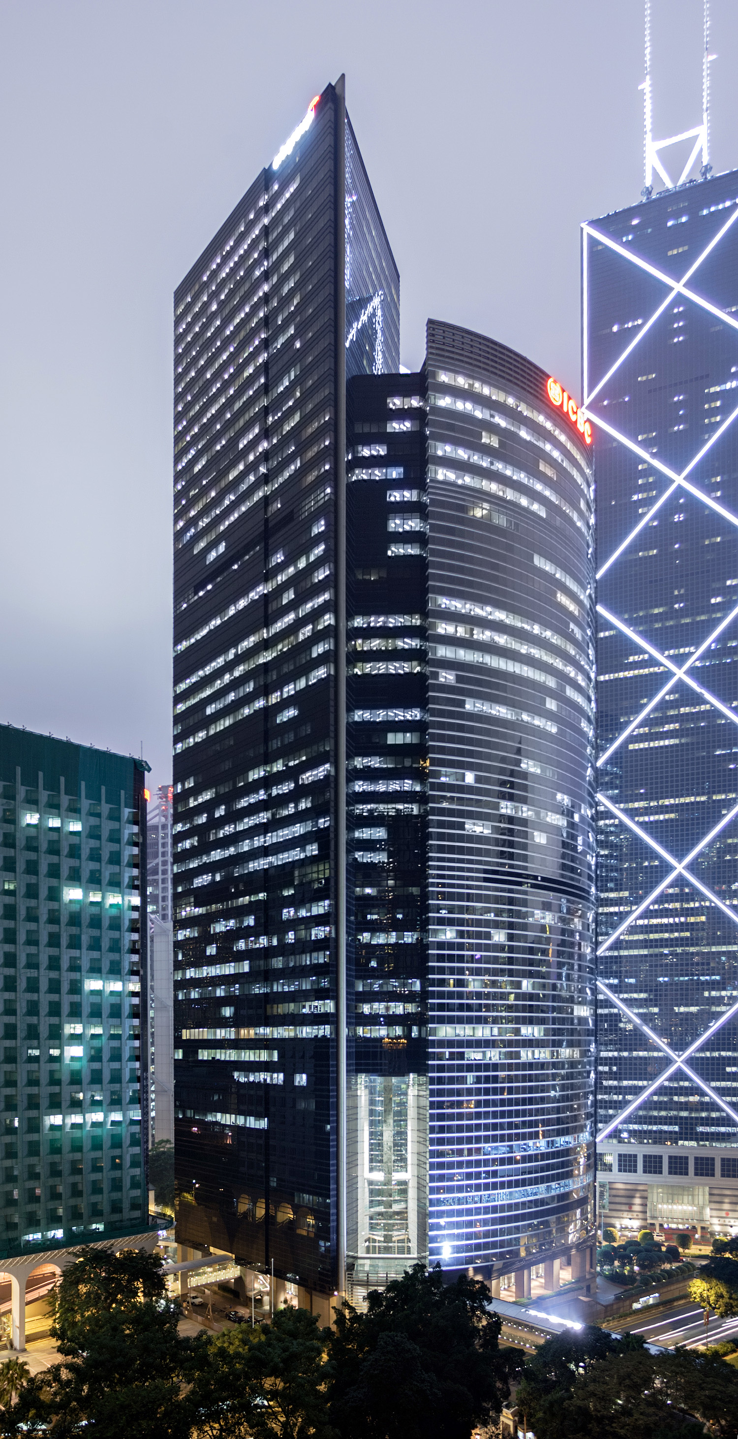 Citibank Plaza, Hong Kong - View from Hong Kong Park Vantage Point. © Mathias Beinling